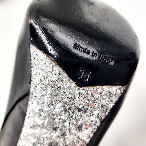 MIU MIU Black Leather Knee-High Heeled Platform Boots EU 38 - Picture 8 of 10